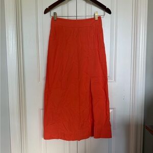 Free People Vibrant Orange Midi Skirt